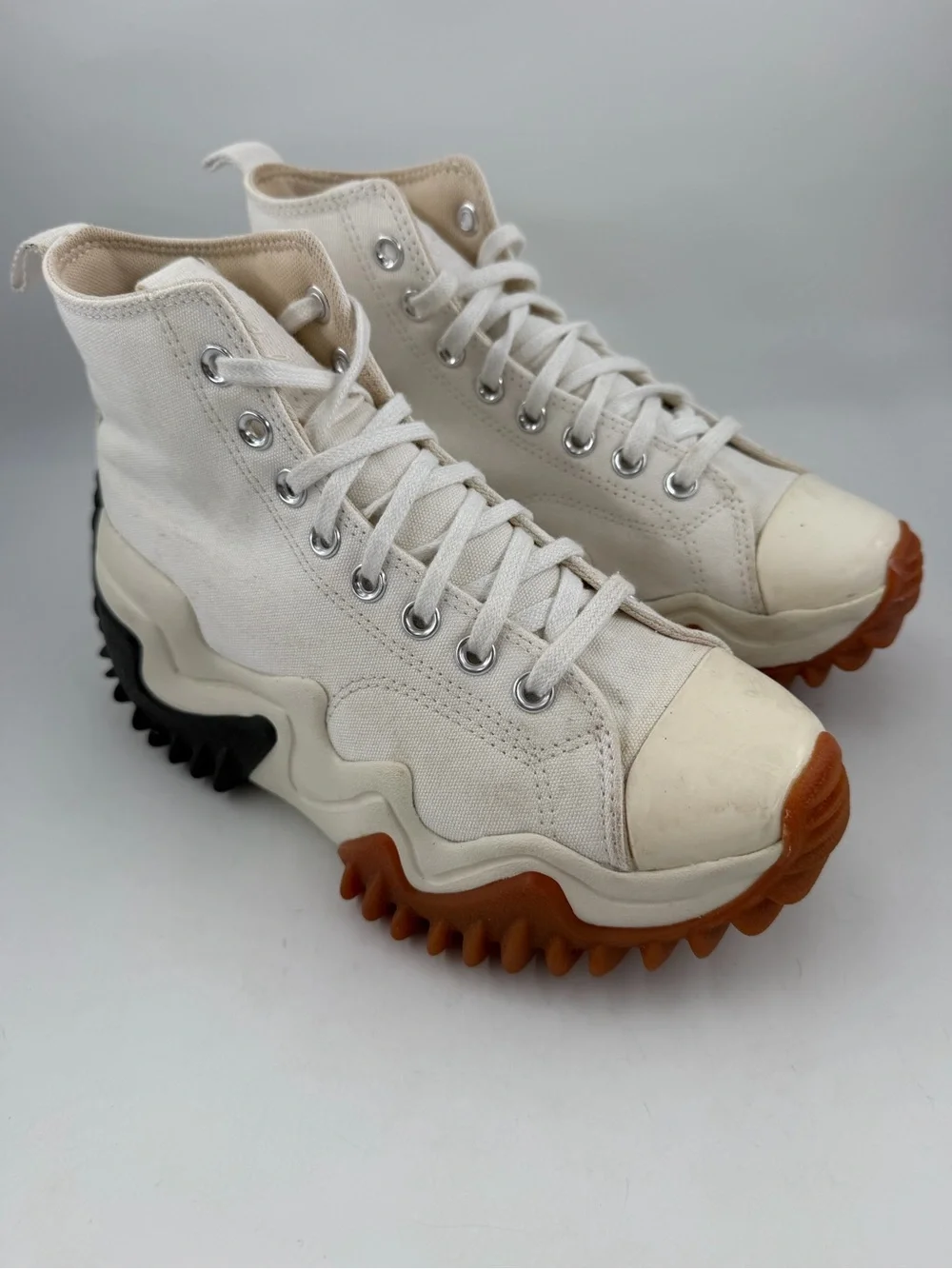 👞 Converse Run Star Motion Hi White canvas Platform Sneakers- M/7 - W/8.5